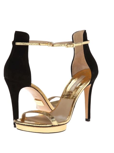 michael kors black and gold ankle strap heels|michael kors suede heels.